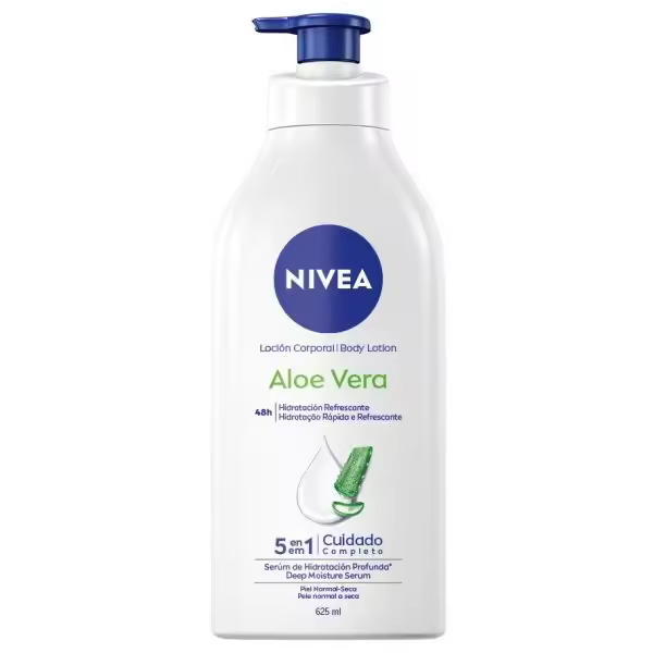 NIVEA Loción Corporal Aloe Vera  625 ml Loción Corporal Hidratante para Piel Normal-Seca - 1