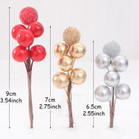 10Pcs Flores Artificiales Con Estambres De Perla Y Bayas Pequeñas Para Bodas Fiestas Navidad Decoración De Hogar DIY Corona De Navidad - details 1