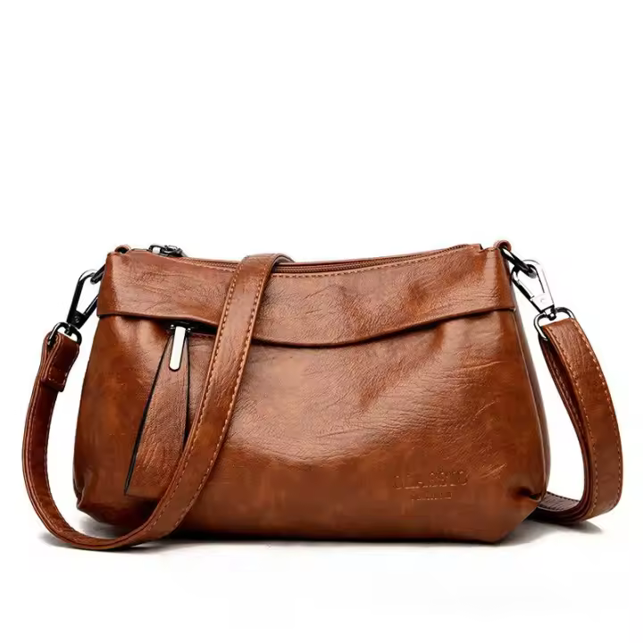 Nuevos bolsos de moda para Mujer, bolsos Retro de Color sólido de cuero PU, Bolso de hombre para axila, bolsos casuales para Mujer, bolsos cruzados, Bolso de mano - 1