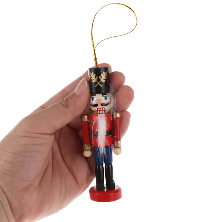 1Pcs 10cm Soldado De Madera Para Romper Nueces Adorno Navideño Colgante Juguete Material PVC Origen China Continental - 1