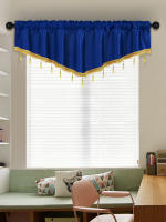 Valance De Cortina De Tela Italiana En Forma De V Con Bolas Moderno Y De Color Puro Para Decoración De Sala De Estar Ventanas Y Puertas - details 14