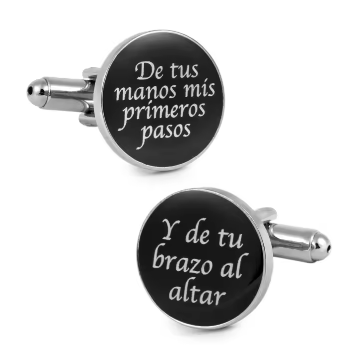 Gemelolandia | Gemelos para Camisa De Tus Manos Mis Primeros Pasos Negro - 1