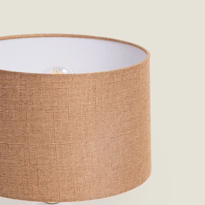 Ledkia Lámpara de Mesa Cerámica Bulga Artesanal Blanco y Marrón - 1