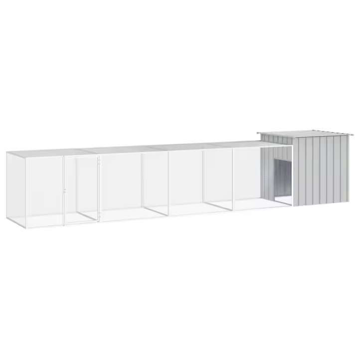 vidaXL Gallinero de acero galvanizado 500x91x100 cm jaula gallinero Color Gris,  Antracita, y mas - 1