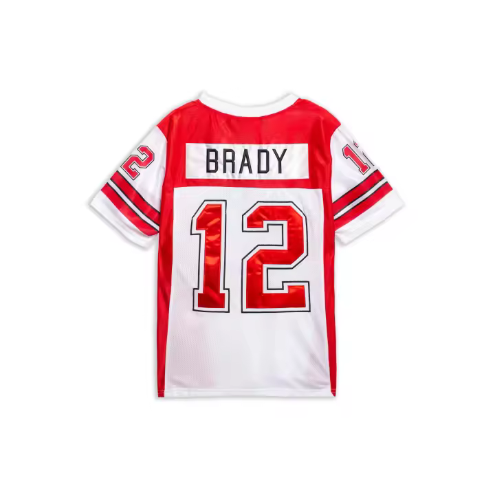 Camiseta Area Zero Roja Brady 12 Nfl Jersey - 1