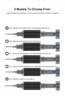 RELIFE RL-729 Set De Destornilladores De Fibra De Carbono Y Acero Para Desmontaje De Cables Y Plugs De Teléfonos Móviles Incluye Destornillador Cannon King Y0.6/0.8/+1.5/+2.5/T1 Con Mango Multifuncional Y Resistente Al Desgaste - details 6