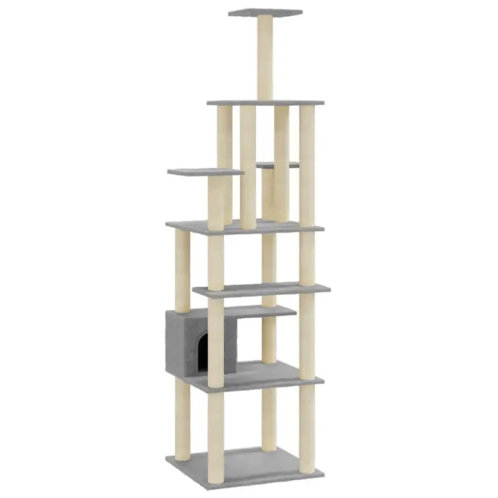 Rascador para Gatos with postes de ISAL gris Claro 183 cm - 1