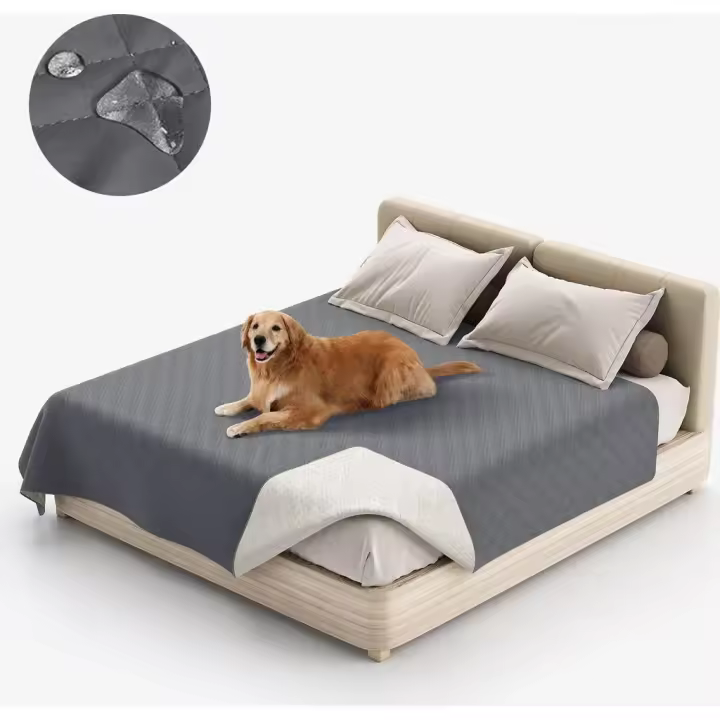 Cubrecama acolchado impermeable para mascotas, funda de cama, edredón, gris, 172 x 208 cm - 1