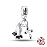 Encanto De Cruz Corona Virgen María En Plata De Ley 925 Para Pulseras Pandora Joyería Fina Para Mujer Regalo Irregular - details 11