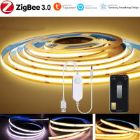 Tira De Luz LED COB Flexible 5V USB Tuya Zigbee 3.0 1m-5m Blanco Cálido Controlable Por Voz Para Decoración De Hogar Compatible Con Alexa Google - details 0
