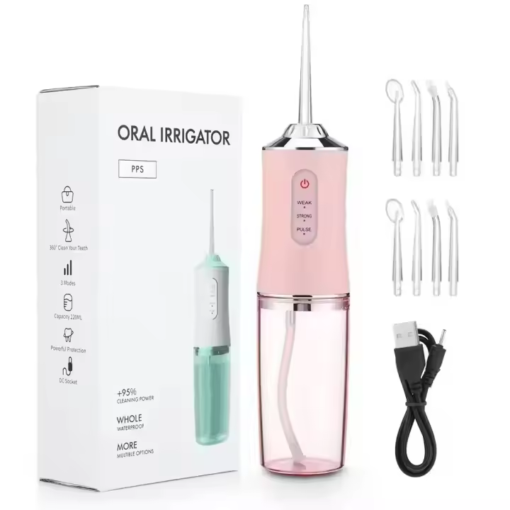 Irrigador bucal Limpiador de dientes USB Recargable Agua Flosser Portátil 300ml Higiene bucal Limpiador de dientes - 1
