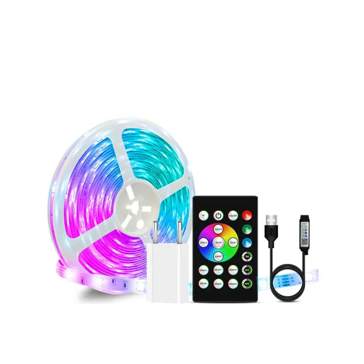30LED/Meter Bluetooth APP Control Led Lights Strips 5050RGB With EU power supply Flexible Tape TV Led Ribbon For Bedroom party - 1
