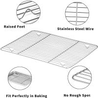 Plato De Horno Rectangular De Acero Inoxidable Con Repisa Desmontable Antiadherente Tamaño S/M/L/XL Para Pastelería Y Cocina - details 4