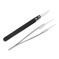 Pinzas De Precisión DIYWORK Resistentes a Altas Temperaturas Con Mango De Acero Inoxidable Y Puntas De Cerámica Antiestáticas Para Uso Industrial - details 0