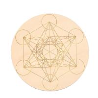 1PC Flor De La Vida Circulo Redondo Carved De Madera Natural Para Set De Piedras Y Cristales Decoración Y Hechicería DIY - details 6