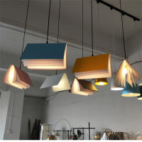 Lámpara Colgante Creativa De Libro Moderno Para Comedor Cocina IslaSuspension Lámpara De Techo Artística Metálica Blanco Negro Rosa Azul Adecuada Para Sala De Estar Estudio Dormitorio Hotel - details 17