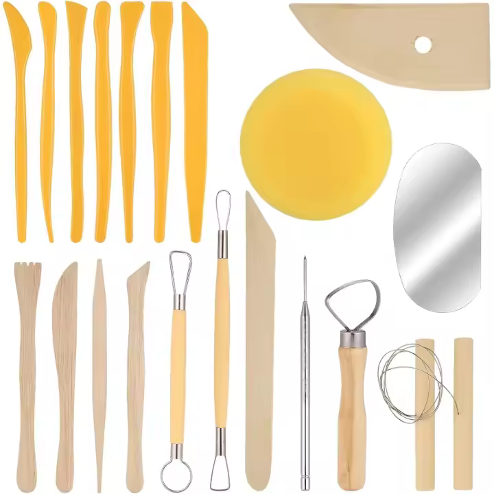 20 piezas de instrumentos de cerámica, instrumentos de escultura para Arcilla polimérica, instrumentos de modelado con herramienta de punteado para la escultura de cerámica en relieve - 1