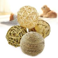 Juguete Para Mascotas Pequeñas 1pc Bola De Juego Para Hamster Guisante Duradera Hecha De Hierba Tejida Accesorios Para Jaula De Conejo - details 1