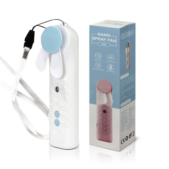  Ventilador De Mano Portátil 2 En 1 Humidificador Recargable USB Sprayer De Agua Ventilador De Aire Acondicionado Para Frescar El Rostro - 1