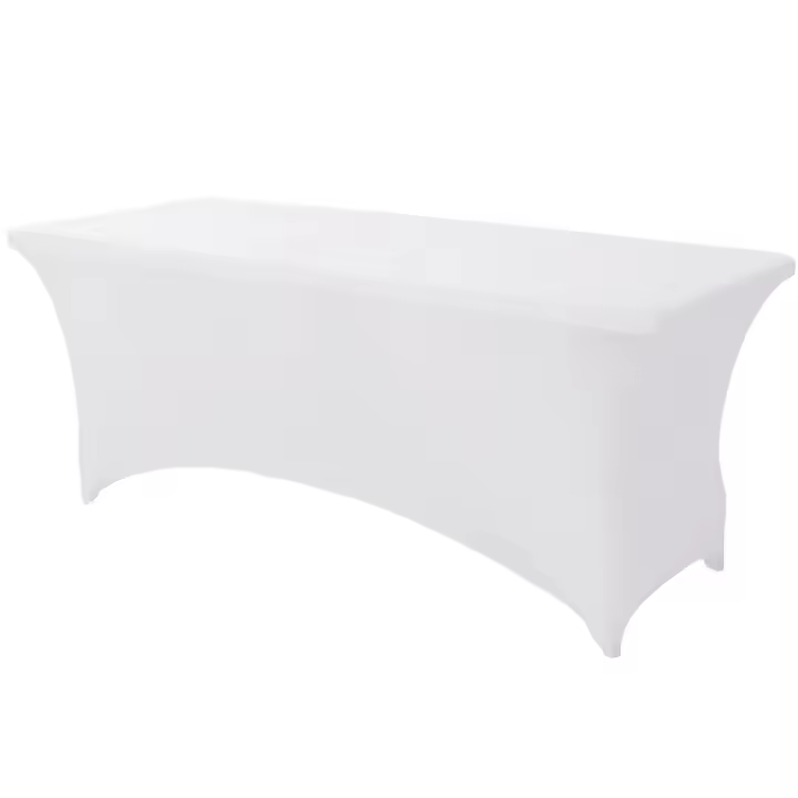 Mantel De Spandex Negro 6FT Para Mesa Rectangular Y Plegable Cubierta Elástica Para Fiesta Resistente a Las Arrugas 1/2 Pack - 1