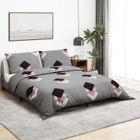 vidaXL Juego de Funda Nórdica Sábana Ropa Cama Algodón 200x200 cm Color Blanco y marrón,  Gris claro,  Multicolor y mas - details 2
