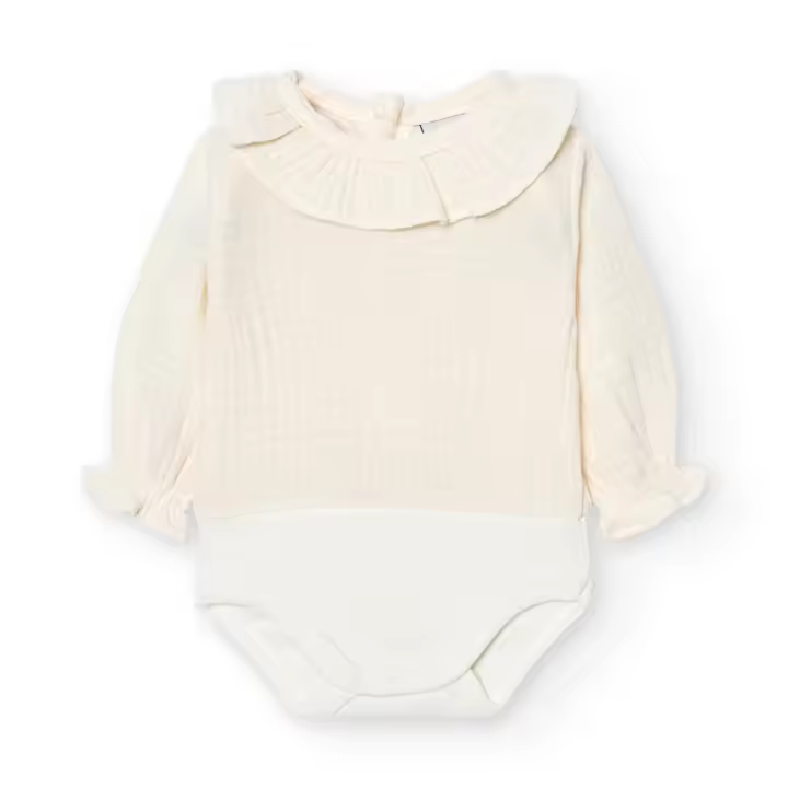 Basicos Babidu pack de 2 bodys cuello volante bambula - 1