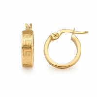 AMIA Aros de Oro 18K con Greca, Cierre Italiano y Diseño Unisex para Mujer, Hombre y Niña. - details 1