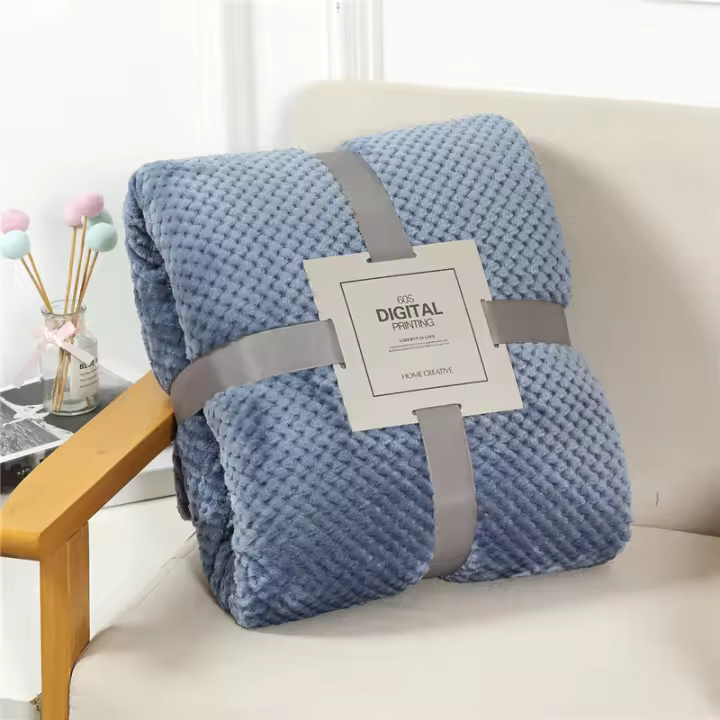 Manta De Lona Flannel 300GSM Para Camas Suave Cálida Y Fluffy Faux Fur Mink Cubierta De Sofá En Color Sólido Manta De Escritorio - 1