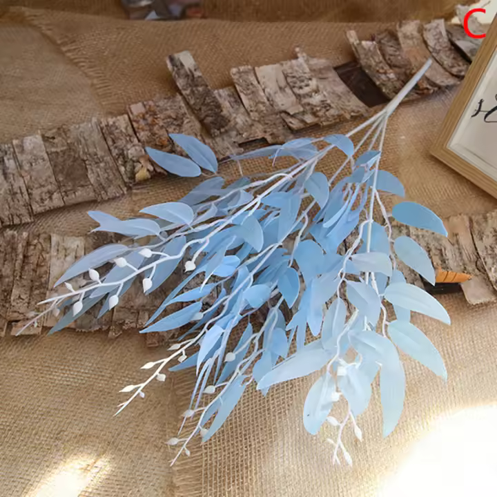 Ramo Artificial De Hojas Para Boda Decoración De Hogar Copo De Nieve Falso Sauce Fondo De Fiesta Material Plástico Estilo Árbol - 1
