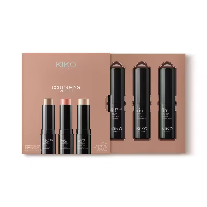 Pack rutina maquillaje KIKO Milano Contouring Face Set, Kit de maquillaje facial con 3 sticks: colorete, iluminador y contorno facial - 1