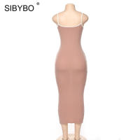 Vestido De Verano SIBYBO Para Mujer Con Tirantes Y Cuello Redondo Vestido Largo De Fiesta Sin Mangas En Color Sólido Ajustado - details 4