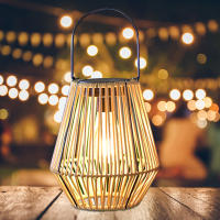 Lámpara Solar De Jardín De Rotura De Bambú Luz De Camping Impermeable De Trenzado De Rotura Para Exterior Decoración De Jardín - details 0