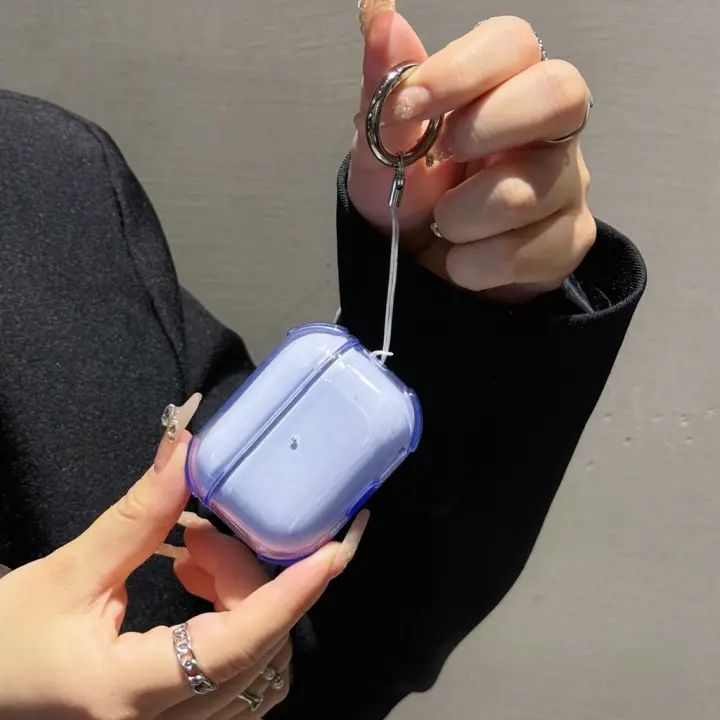 Funda Transparente De Color Sencillo Para AirPods 1 O 2 3 4 pro 2 Cubierta Protectora Para Auriculares Material De Plástico - 1