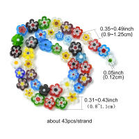 Hilo De 1 Pieza De Flores Hechas a Mano Millefiori De Vidrio Para DIY Joyería De Cuentas Para Niñas Collares Pulseras Kit De Fabricación - details 4