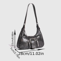 Bolso De Motociclista Vintage Para Mujer Primavera Verano Nueva Bandolera Con Hombro Solo Con Sensación De Sophisticación Material PU Cierre De Cremallera Estilo Punk - details 1