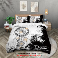 Juego De Cama De 3 Piezas Con Patrón De Atrapadreams Negro Y Blanco Para Cama De Tamaño Doble Reina King Para Dormitorio Y Habitación De Invitados Estilo Moderno - details 0