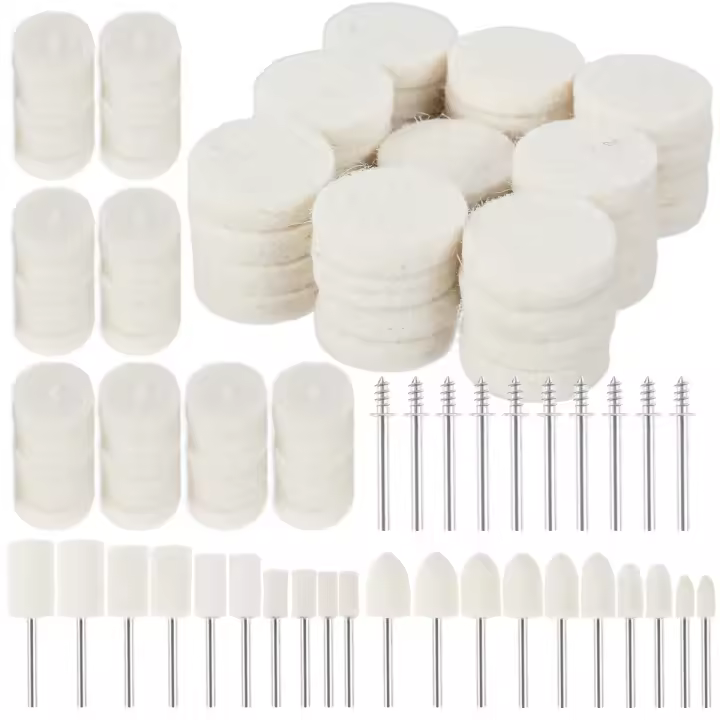 100 Pcs Rueda De Pulido De Lana De Acrílico Para Tratamiento De Superficies Herramienta De Pulido Y Lijado Para Vidrio Madera - 1