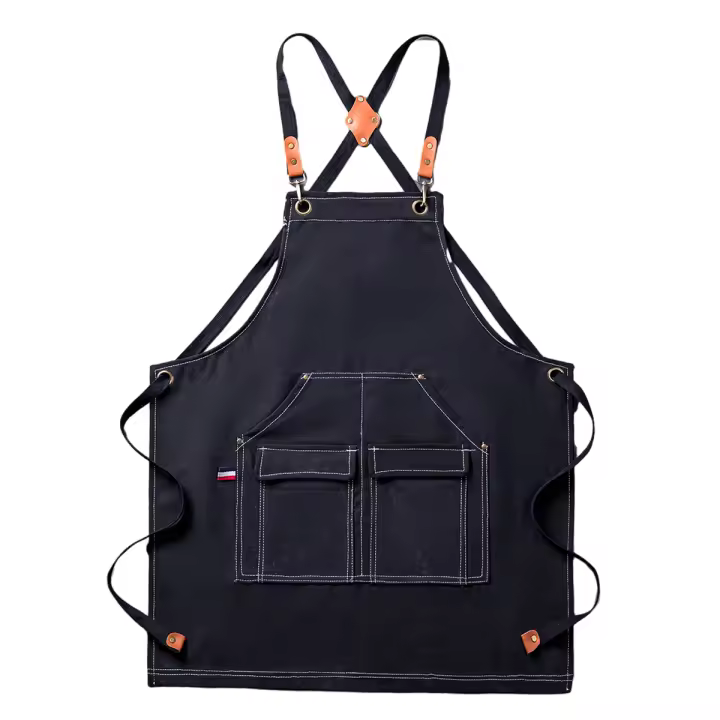 Delantal de chef para hombre - Delantal cruzado ajustable con bolsillos - 1