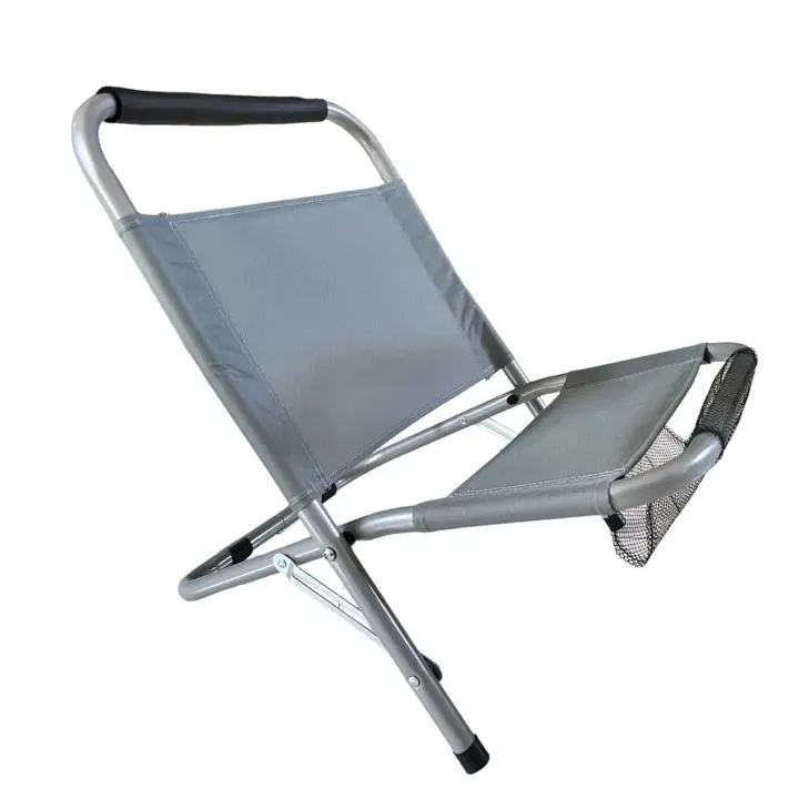 UNUSUAL- 1-2 Sillas de Playa Antracita Plegable Verde y Gris  62 x 47 x H47 cm Silla de Camping Plegable para Uso Al Aire Libre para Pescar  Silla Respaldo Fijo Cómodo. 13867 13868 - 1