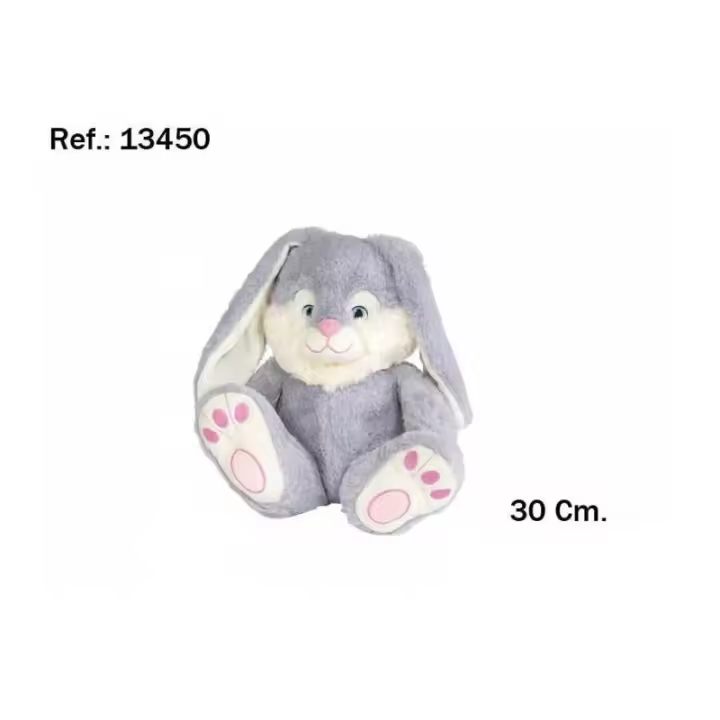 PELUCHE CONEJO PIES SIMPATICOS 30 CM DE ARTESANÍA BEATRIZ - 1