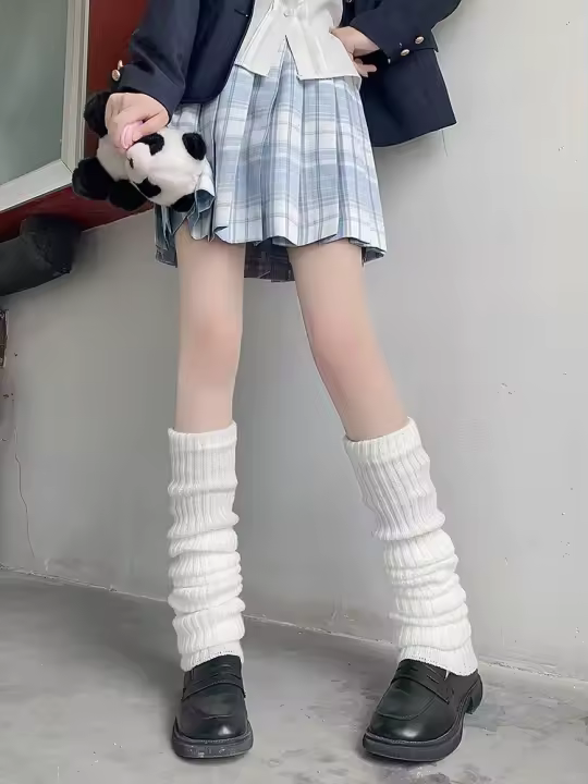 Calentadores De Pierna over Knee 50/70cm Uniforme Japonés JK Para Mujeres Calcetines Largos Coreanos Lolita Invierno Calor Pies - 1