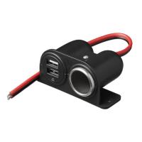 Adaptador De Cigarrillo USB Doble 5V 3.1A Con Luz Y Tomacables Para Coche Caravana Multi Enchufe Cargador Plástico - details 1