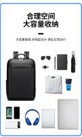 Mochila de cuero genuino para hombre, mochila de negocios para computadora, mochila de viaje de ocio de gran capacidad para estudiantes universitarios, estudiantes de secundaria y preparatoria. - details 11