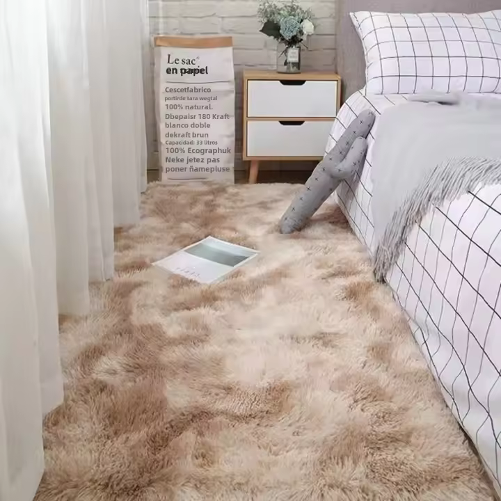 Alfombra De Area Suave Tiesa Dye Fuzzy Non-slip Para Dormitorio Alfombra De Pelo Suelto Para Sala De Estar Material De Poliéster 100% - 1