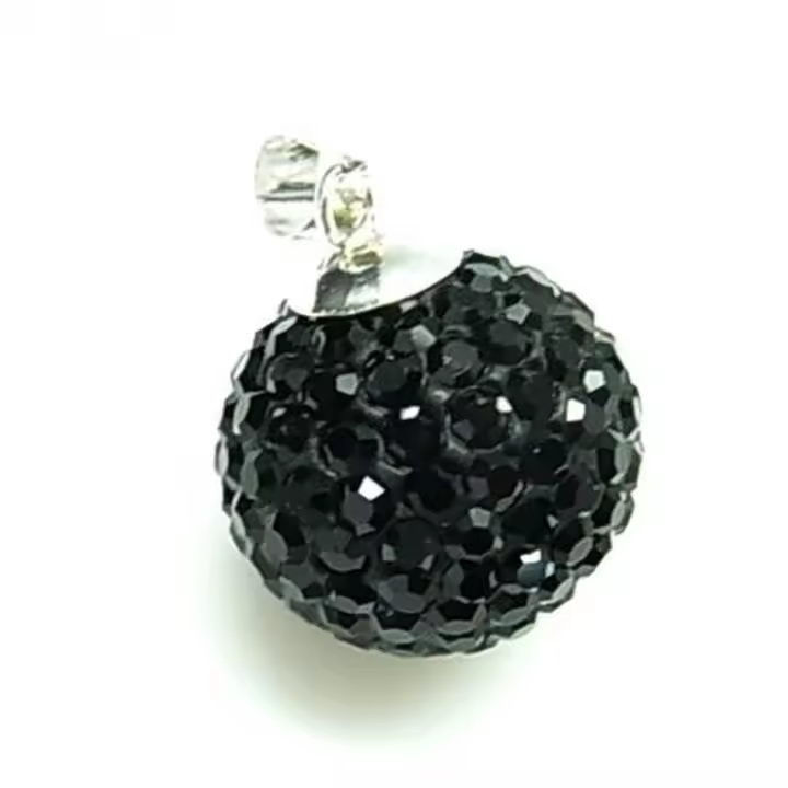 Llamador Angel De Plata Y Cristal Negro 18 Mm. - 1