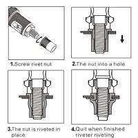 Allsome BT-607 16" Herramienta De Riveteo Manual Kit De Herramientas Para Establecer Tornillos Y Tornillos M3/M4/M5/M6/M8/M10/M12 Para DIY En El Hogar - details 1