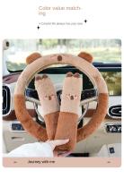 Funda Para Volante De Coche De Peluche Capibara Cartoon Caliente No Esmerilado Universal Para Manillar Invernal Antideslizante - details 3