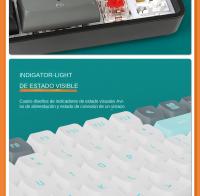 Teclado Mecánico De Juego Aigo GD110 110 Teclas Con Switch Rojo Y Cable USB Tipo-c Teclado Gamer Recargable Sin Retroiluminación - details 13