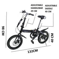 FOLDING BIKE, WHEEL 16" x 2.12 CM, 20" x 2.12 CM 7 SPEED GEARBOX, ADJUSTABLE SADDLE AND MINILLAR HEIGHT, FACUK TO SAVE, SHIPPING 2 DAYS FROM EUROPE. - details 2