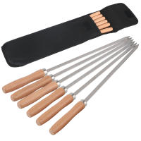 6Pcs Chinchetas Profesionales Para Parrilla BBQ Longos De Acero Inoxidable 340 Herramientas Para Alimentos Al Aire Libre Fácil De Limpia - details 6
